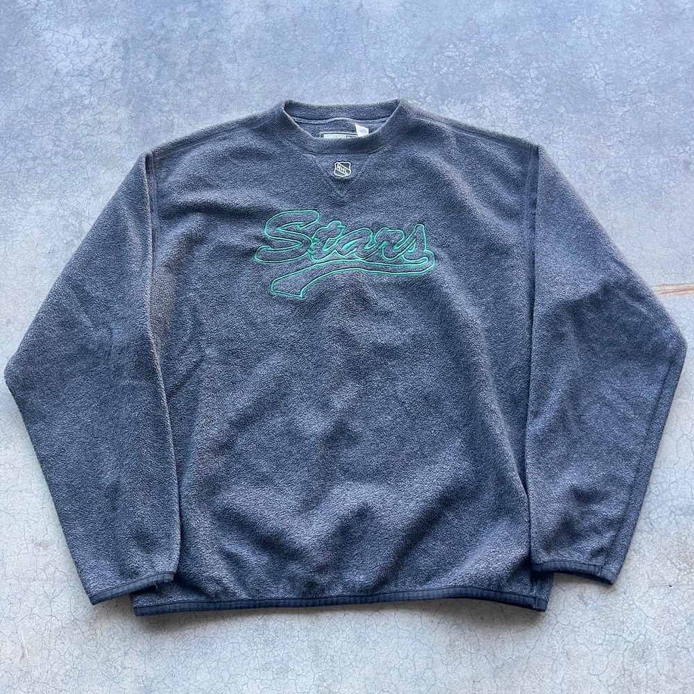 Vintage 00s grey fleece NHL stars sweater CCM large